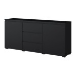 Chest of drawers MODO 150 cm, black onyx, two doors and three drawers