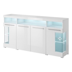 Chest of drawers INDIA 182 cm, white, four doors