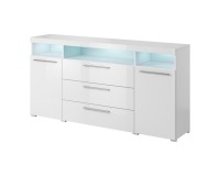 Chest of drawers INDIA 182 cm, white, two doors and three drawers