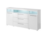 Chest of drawers INDIA 182 cm, white, two doors and three drawers