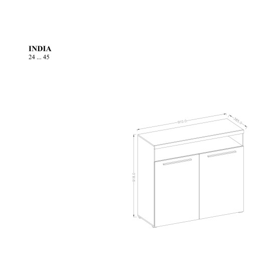 Chest of drawers INDIA 91 cm, white