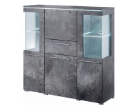 Bar cabinet INDIA 130 cm, Schiefer