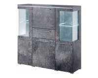 Bar cabinet INDIA 130 cm, Schiefer