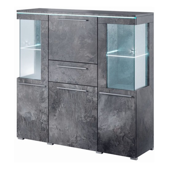 Bar cabinet INDIA 130 cm, Schiefer