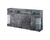 Chest of drawers INDIA 182 cm, Schiefer, four doors