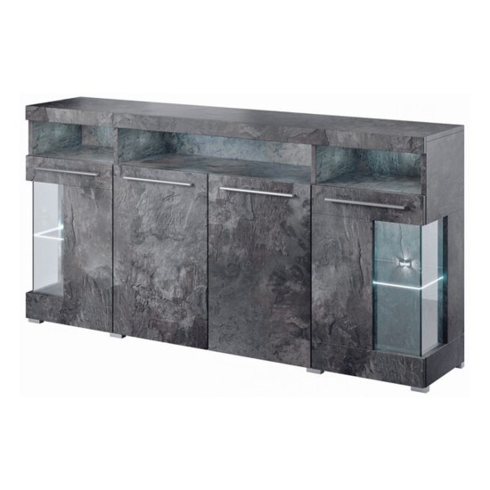 Chest of drawers INDIA 182 cm, Schiefer, four doors
