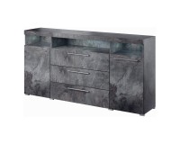Chest of drawers INDIA 182 cm, Schiefer, two doors and three drawers