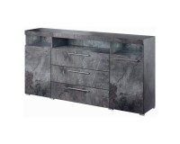 Chest of drawers INDIA 182 cm, Schiefer, two doors and three drawers