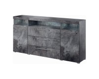 Chest of drawers INDIA 182 cm, Schiefer, two doors and three drawers