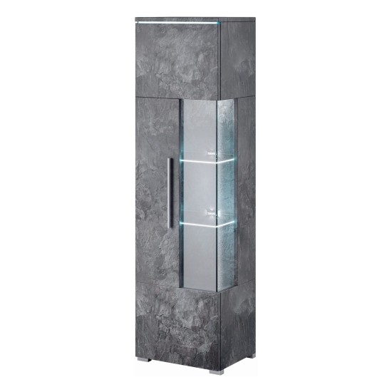 Display cabinet INDIA 45 cm, Schiefer, one door, left