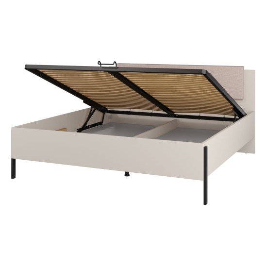 Bed JUKON S 180x200 cm, cashmere, with a bedding box