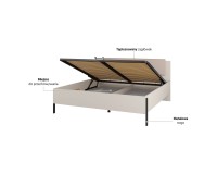 Bed JUKON S 180x200 cm, cashmere, with a bedding box
