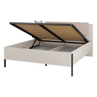Bed JUKON S 160x200 cm, cashmere, with a bedding box