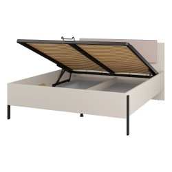 Bed JUKON S 160x200 cm, cashmere, with a bedding box