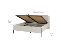 Bed JUKON S 160x200 cm, cashmere, with a bedding box