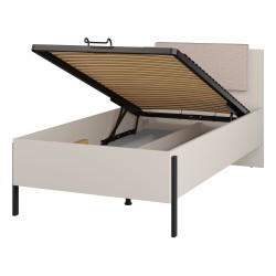 Bed JUKON S 100x200 cm, cashmere, with a bedding box