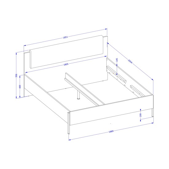 Кровать JUKON S 180×200 см, кашемир