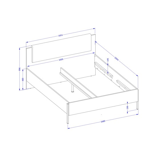 Кровать JUKON S 160×200 см, кашемир