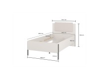 Кровать JUKON S 100×200 см, кашемир
