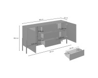 Комод JUKON 184 см, чёрный оникс Комод JUKON 184 см, чёрный оникс