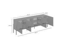 Комод JUKON 204 см, чёрный оникс Комод JUKON 204 см, чёрный оникс