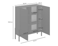 Комод JUKON 114 см, чёрный оникс