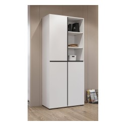 Wardrobe CROSS Helvetia 79 cm, white with black