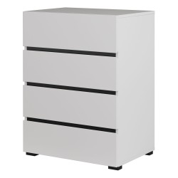 Chest of drawers CROSS Helvetia 60 cm, white with black