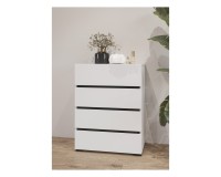 Chest of drawers CROSS Helvetia 60 cm, white with black