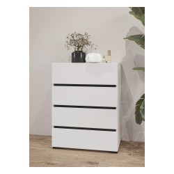 Chest of drawers CROSS Helvetia 60 cm, white with black
