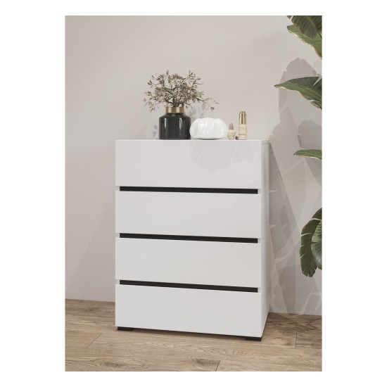 Chest of drawers CROSS Helvetia 60 cm, white with black