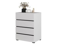 Chest of drawers CROSS Helvetia 60 cm, white with black
