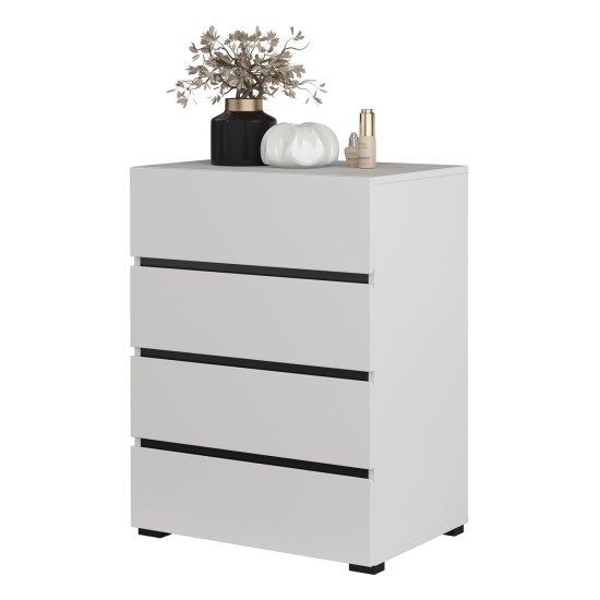 Chest of drawers CROSS Helvetia 60 cm, white with black