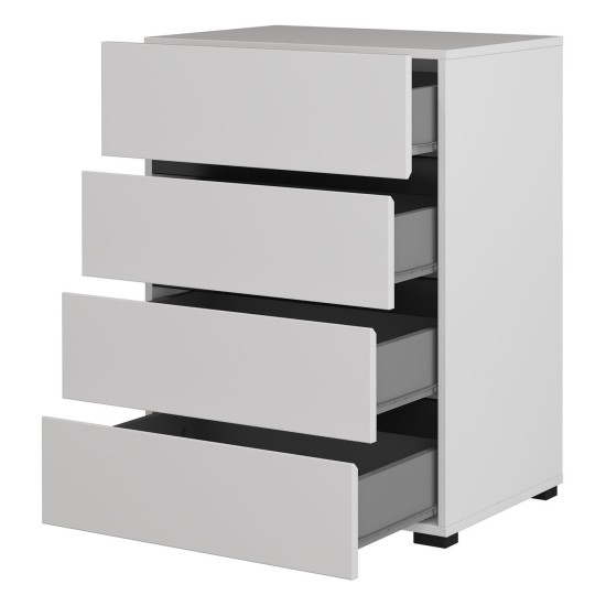 Chest of drawers CROSS Helvetia 60 cm, white with black