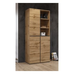 Wardrobe CROSS Helvetia 79 cm, wotan oak with black Wardrobe CROSS Helvetia 79 cm, wotan oak with black