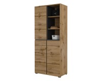 Wardrobe CROSS Helvetia 79 cm, wotan oak with black