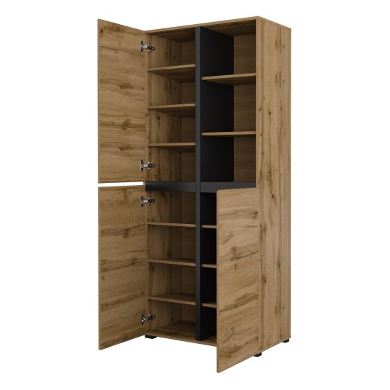 Wardrobe CROSS Helvetia 79 cm, wotan oak with black