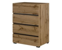 Chest of drawers CROSS Helvetia 60 cm, wotan oak with black