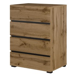 Chest of drawers CROSS Helvetia 60 cm, wotan oak with black