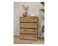 Chest of drawers CROSS Helvetia 60 cm, wotan oak with black