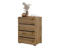 Chest of drawers CROSS Helvetia 60 cm, wotan oak with black