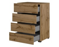 Chest of drawers CROSS Helvetia 60 cm, wotan oak with black