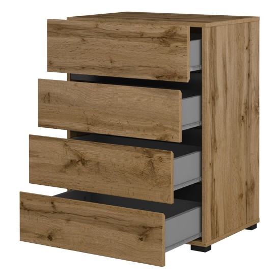 Chest of drawers CROSS Helvetia 60 cm, wotan oak with black