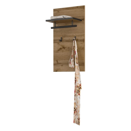 Panel with hooks CROSS Helvetia 40 cm, wotan oak with black