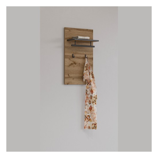 Panel with hooks CROSS Helvetia 40 cm, wotan oak with black