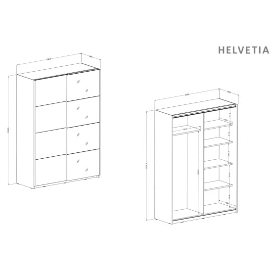 ארון בגדים BETA Helvetia 120, לבן ארון בגדים BETA Helvetia 120, לבן