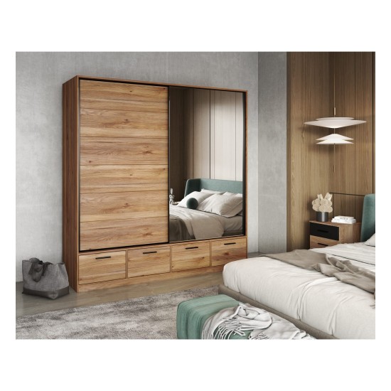 Wardrobe BETA Helvetia 180 cm, mauvella oak