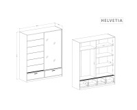 Шкаф BETA Helvetia 180 см, дуб мовелла