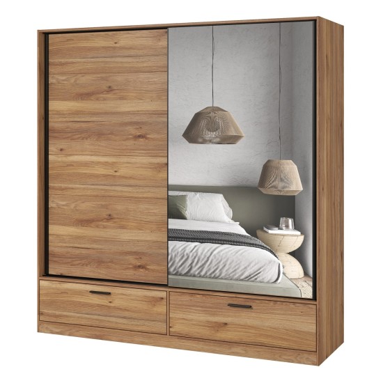Wardrobe BETA Helvetia 180 cm, mauvella oak