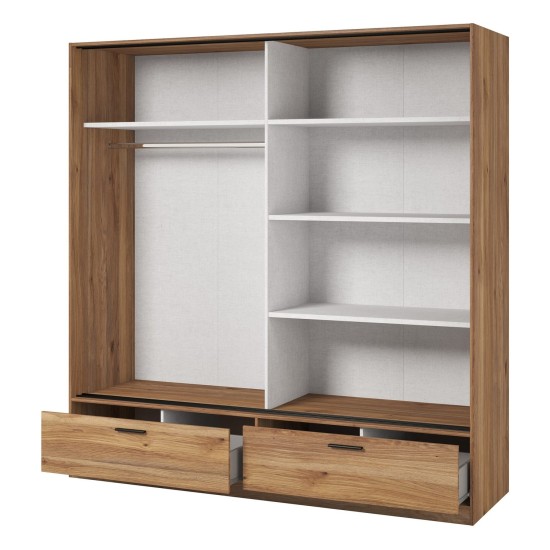 Wardrobe BETA Helvetia 180 cm, mauvella oak